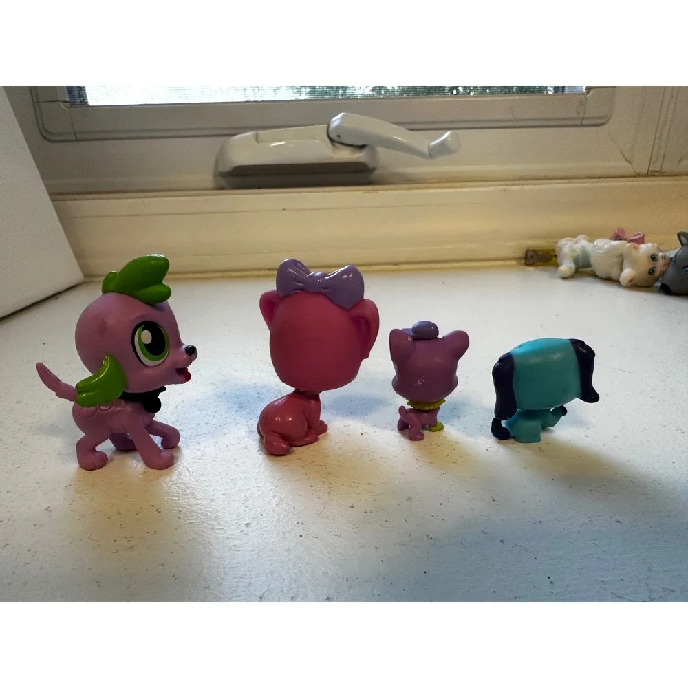 4 Piece Mini Littlest Pet shop My Little Pony Figures Dog Cat Toys